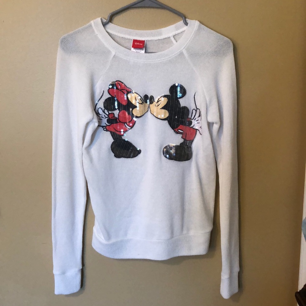Mickey/Minnie crewneck sequin sweater